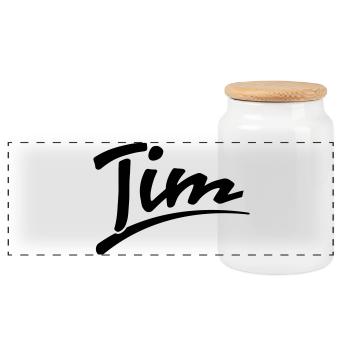 Tim | tim - Boîte à biscuits avec couvercle en bois - blanc - Devant