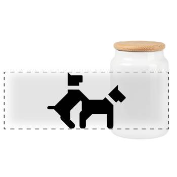 Baise des chiens - Boîte à biscuits avec couvercle en bois - blanc - Devant