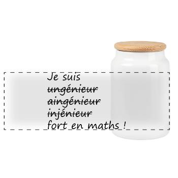 Je suis fort en maths - Boîte à biscuits avec couvercle en bois - blanc - Devant