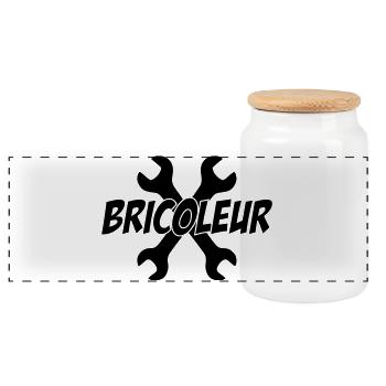 Bricoleur - Boîte à biscuits avec couvercle en bois - blanc - Devant