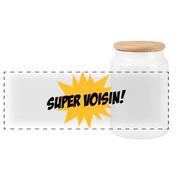 Super Voisin ! - Boîte à biscuits avec couvercle en bois - blanc - Devant