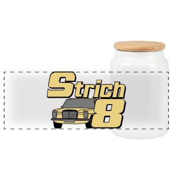 MB W115 W114 , Strich 8 , Oldtimer Kult (25) - Panorama Keksdose mit Holzdeckel - Weiß - Vorne