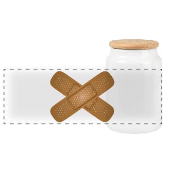 Masque facial en plâtre - Boîte à biscuits avec couvercle en bois - blanc - Devant
