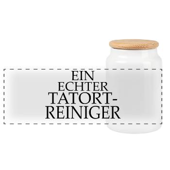 Tatortreiniger - Panorama Keksdose mit Holzdeckel - Weiß - Vorne