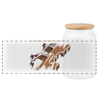 Violin, Violin, Music, Classical, Illustration, Symbol - Panoramic Cookie Jar with Wooden Lid - white - Front