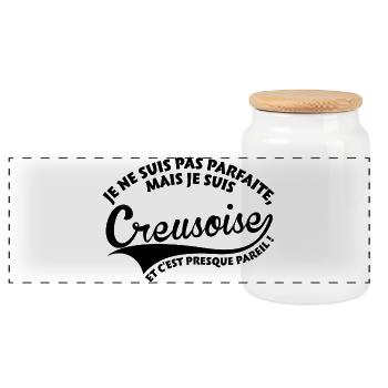 Parfaite Creusoise - Boîte à biscuits avec couvercle en bois - blanc - Devant