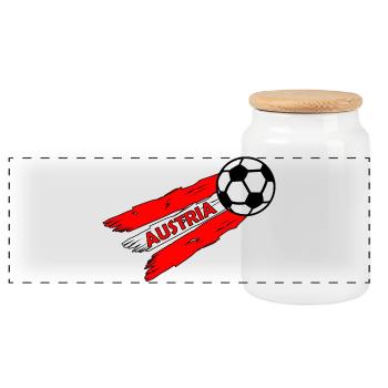 Football Fans Autriche - Boîte à biscuits avec couvercle en bois - blanc - Devant