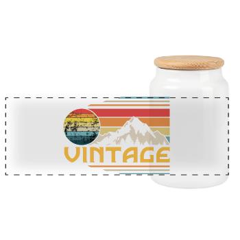 Rétro Vintage Sunset - Boîte à biscuits avec couvercle en bois - blanc - Devant