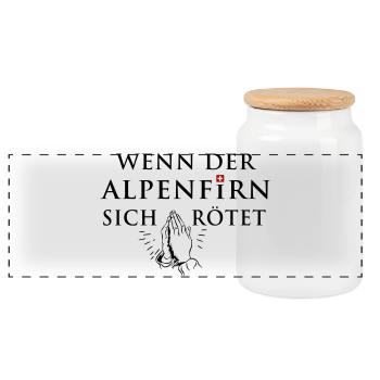 Wenn der Alpenfirn sich rötet... - Panorama Keksdose mit Holzdeckel - Weiß - Vorne