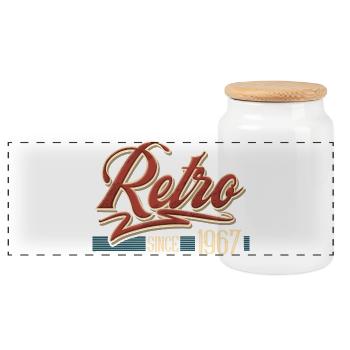 Retro 1967 Jahrgang Baujahr Geburtstag Vintage - Panorama Keksdose mit Holzdeckel - Weiß - Vorne
