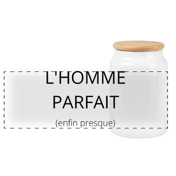 Homme parfait - Boîte à biscuits avec couvercle en bois - blanc - Devant