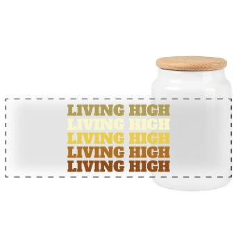 Living High - Panorama Keksdose mit Holzdeckel - Weiß - Vorne