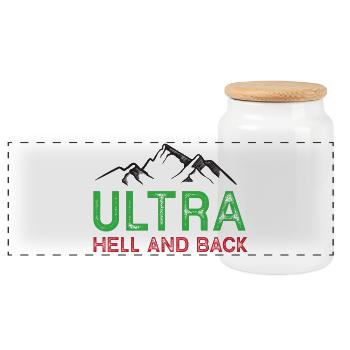Ultra Running - Hell and Back - Panoramic Cookie Jar with Wooden Lid - white - Front