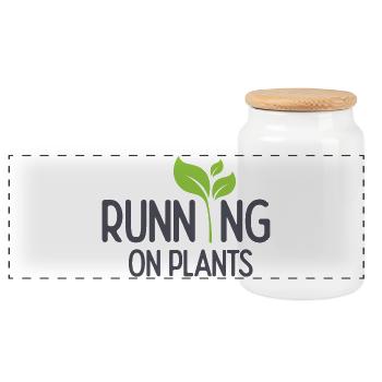 Courir sur les plantes - Boîte à biscuits avec couvercle en bois - blanc - Devant