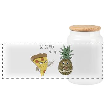 Dégage-moi de me faire foutre - Boîte à biscuits avec couvercle en bois - blanc - Devant