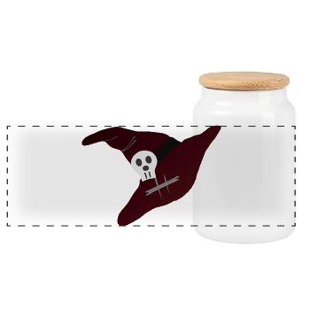Hexenhut, Halloween Outfit, für mama - Panorama Keksdose mit Holzdeckel - Weiß - Vorne