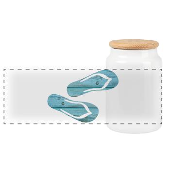 Pantoufles Flip Flops Holiday Wooden Boards cool - Boîte à biscuits avec couvercle en bois - blanc - Devant