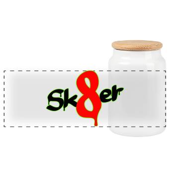 Sk8er - Panoramic Cookie Jar with Wooden Lid - white - Front