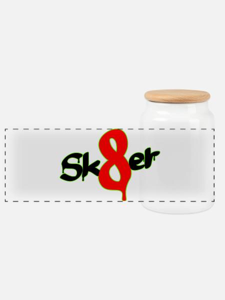 Sk8er - Panorama Keksdose mit Holzdeckel - Weiß