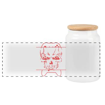 Gamer Punchline Tee - Panorama Keksdose mit Holzdeckel - Weiß - Vorne