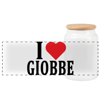 t-shirt J’adore Giobbe idée cadeau t-shirt - Boîte à biscuits avec couvercle en bois - blanc - Devant