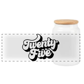 Twenty-Five 25th Birthday Men Women 25 Years Old - Panoramic Cookie Jar with Wooden Lid - white - Front