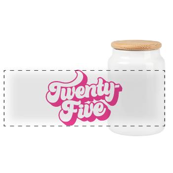 Twenty-Five 25th Birthday For Women 25 Years Old - Panoramic Cookie Jar with Wooden Lid - white - Front