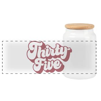 Thirty-five 35th Birthday Women 35 Years Old - Panoramic Cookie Jar with Wooden Lid - white - Front