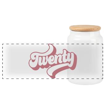 Twenty 20th Birthday For Women 20 Years Old - Panoramic Cookie Jar with Wooden Lid - white - Front