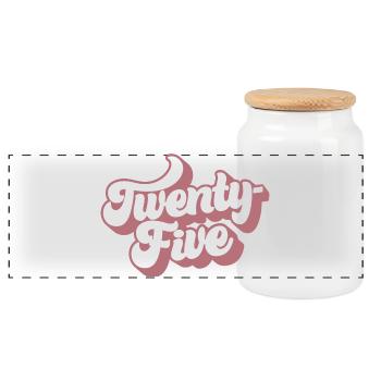 Twenty-Five 25th Birthday For Women 25 Years Old - Panoramic Cookie Jar with Wooden Lid - white - Front