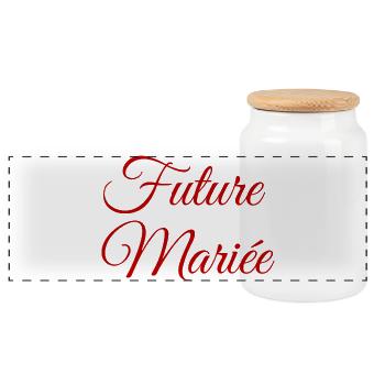 Future mariée - EVJF - Enterrement vie célibataire - Boîte à biscuits avec couvercle en bois - blanc - Devant