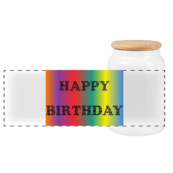 ALLES GUTE ZUM GEBURTSTAG. ALLES GUTE ZUM GEBURTSTAG. JAHRESTAG. - Panorama Keksdose mit Holzdeckel - Weiß - Vorne