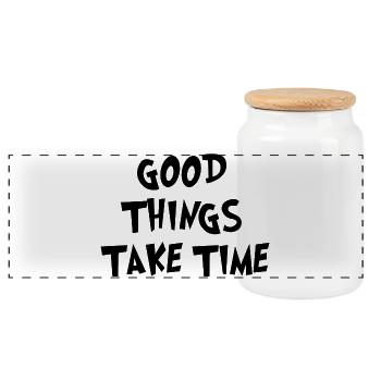 GOOD THINKS - Boîte à biscuits avec couvercle en bois - blanc - Devant