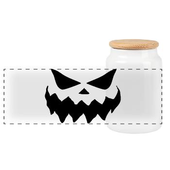 Halloween Costume Halloween Face T-shirt - Panoramic Cookie Jar with Wooden Lid - white - Front