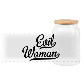 Evil Woman - Panorama Keksdose mit Holzdeckel - Weiß - Vorne