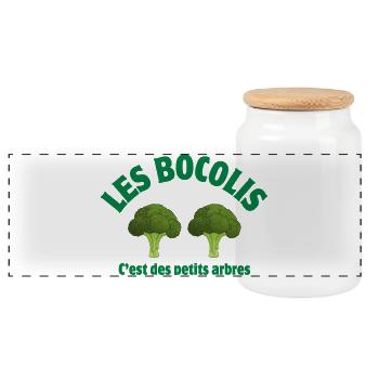 brocoli, légumes, végan, brocoli humour - Boîte à biscuits avec couvercle en bois - blanc - Devant