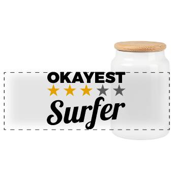 Surfeur moyen - Boîte à biscuits avec couvercle en bois - blanc - Devant