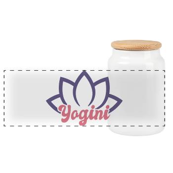Cool Yogini - Panoramic Cookie Jar with Wooden Lid - white - Front