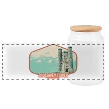 Illustration Tour de Broadwey, Worcestershire - Boîte à biscuits avec couvercle en bois - blanc - Devant