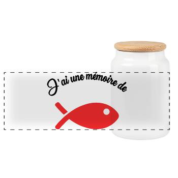 POISSON. MEMOIRE. SARDINE. POISSON D'AVRIL - Boîte à biscuits avec couvercle en bois - blanc - Devant