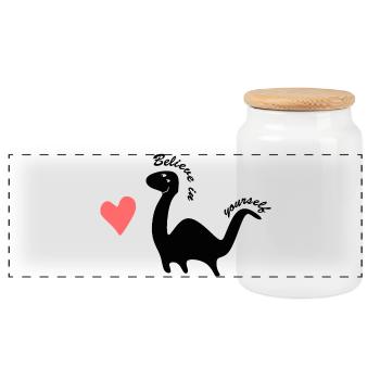 Croyez en vous-même - Boîte à biscuits avec couvercle en bois - blanc - Devant