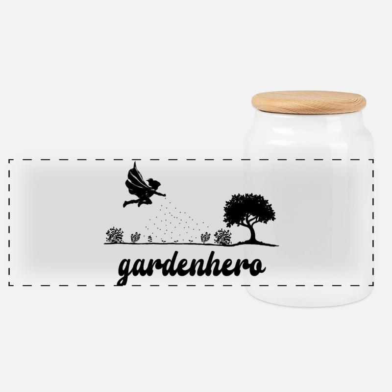 Garden Hero - Weiblicher Gartenheld - Panorama Keksdose mit Holzdeckel - Weiß