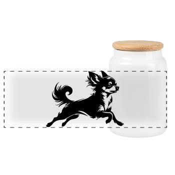 Chihuahua - Panorama Keksdose mit Holzdeckel - Weiß - Vorne
