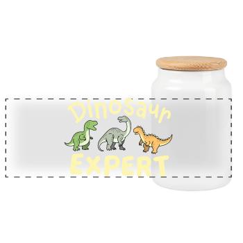 Dinosaurier-Experte zukünftiger Paläontologe - Panorama Keksdose mit Holzdeckel - Weiß - Vorne