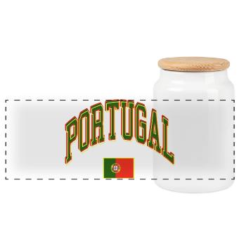 Portugal - Boîte à biscuits avec couvercle en bois - blanc - Devant