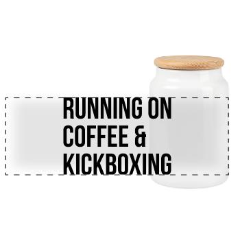 Kickboxing - Boîte à biscuits avec couvercle en bois - blanc - Devant