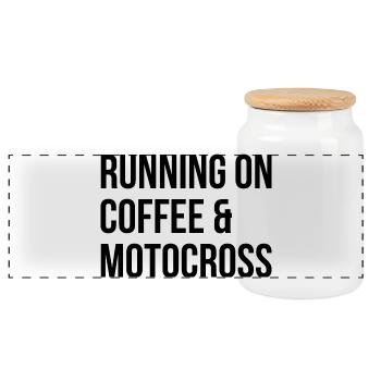 Motocross - Panoramic Cookie Jar with Wooden Lid - white - Front