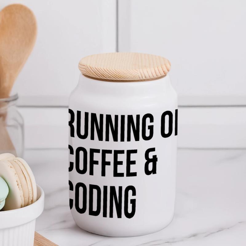 Codierung Codierung Codierung Panorama Keksdose mit Holzdeckel