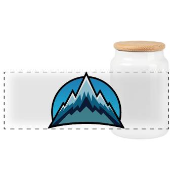 Montagnes - Boîte à biscuits avec couvercle en bois - blanc - Devant
