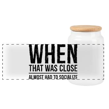 when that was close - Panorama Keksdose mit Holzdeckel - Weiß - Vorne